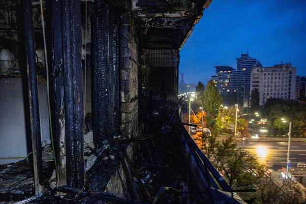 Aftermath of Russian drone and missile attack in Kyiv