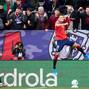 Ante Budimir (17. OSA) (L) and Ruben Garcia (14. OSA) (R) celebrate the goal scored by Ante Budimir (17. OSA) for CA Osasuna (1-0) during the football match of LaLiga EA Sports between CA Osasuna and Racing de Santander played at El Sadar stadium in Pampl