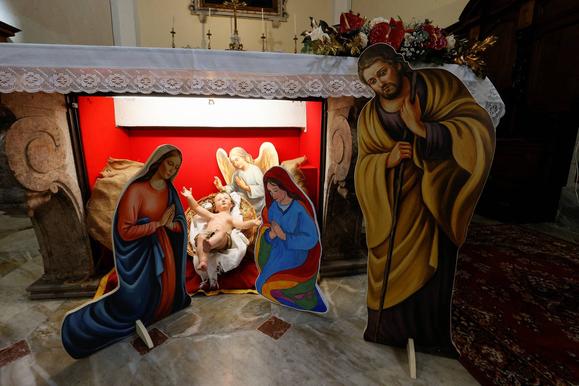 Nativity scene with two mothers of Baby Jesus goes on display in Southern Italy