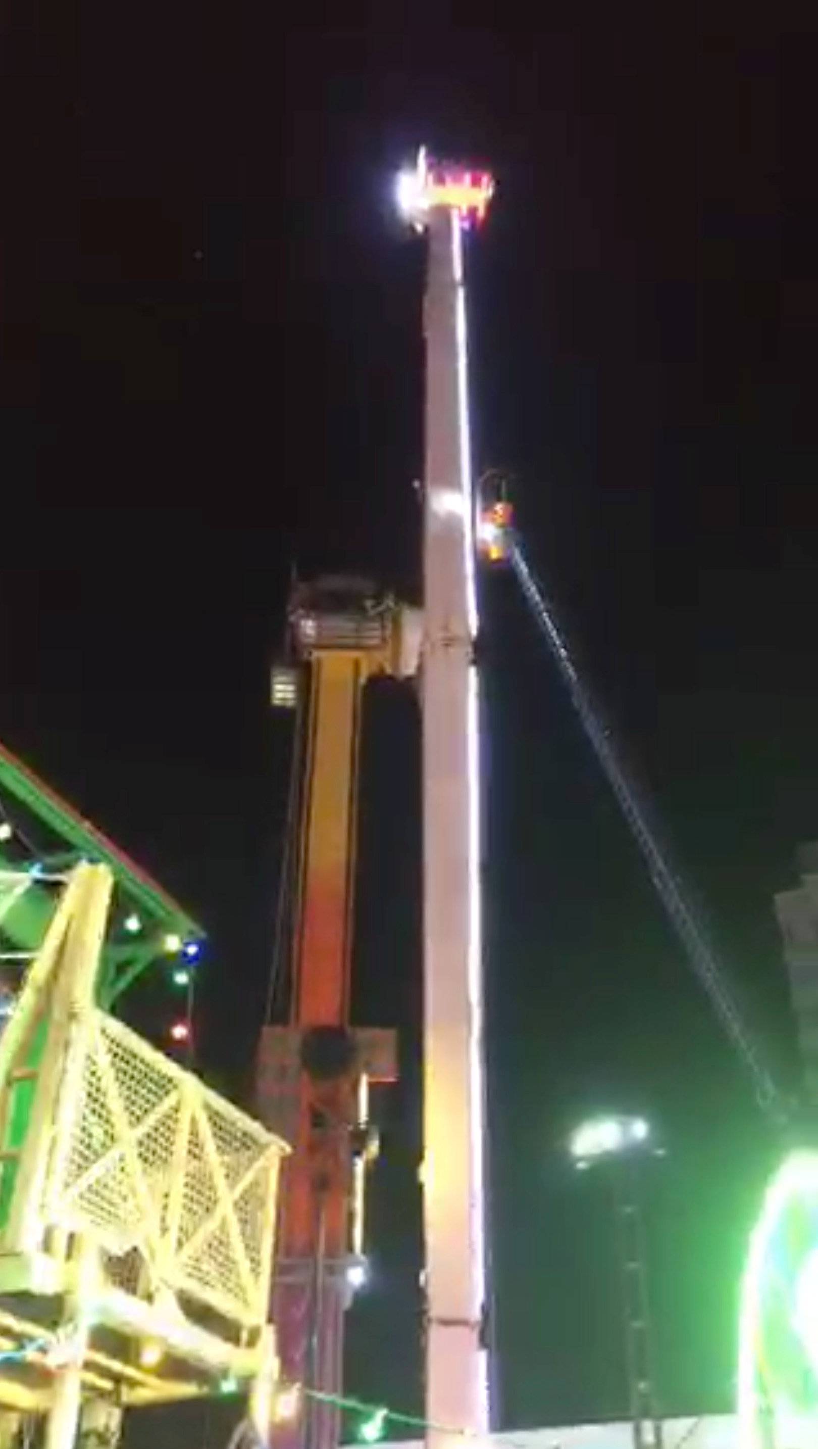 Fair ride goers are trapped on a ride in Rennes