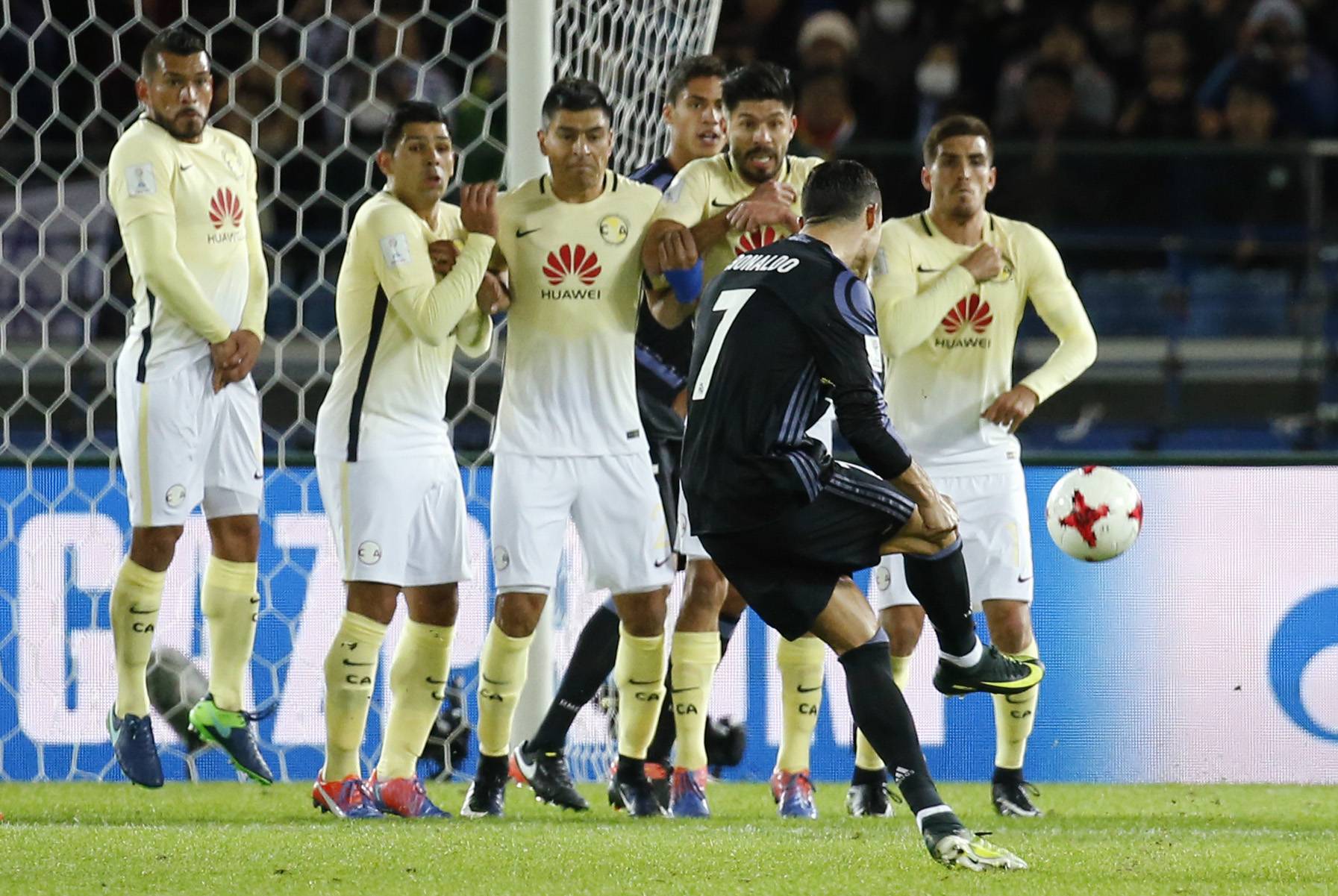 Real Madrid's Cristiano Ronaldo takes a free-kick