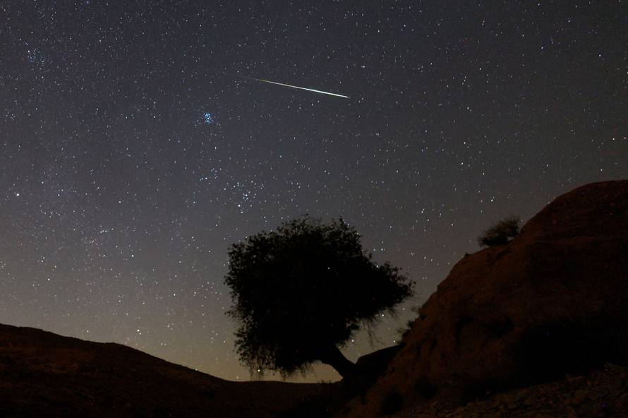 Perseid meteor shower as seen from Negev desert