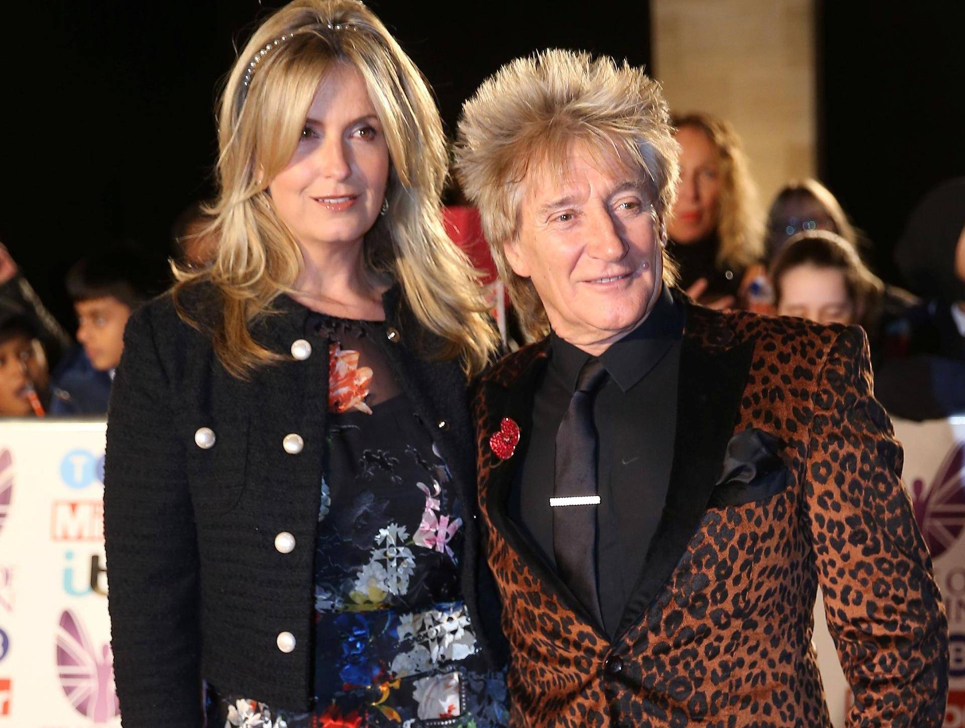 Singer Rod Stewart arrives with his wife Penny Lancaster for the Pride of Britain Awards in London