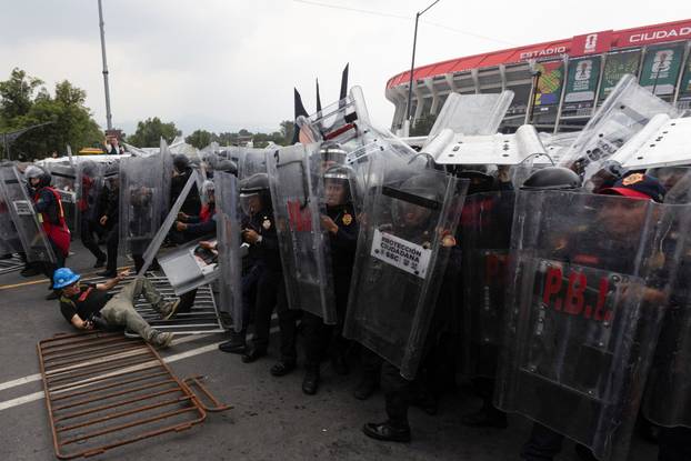 Protest march ahead of the opening match of the 2026 FIFA World Cup, in Mexico City
