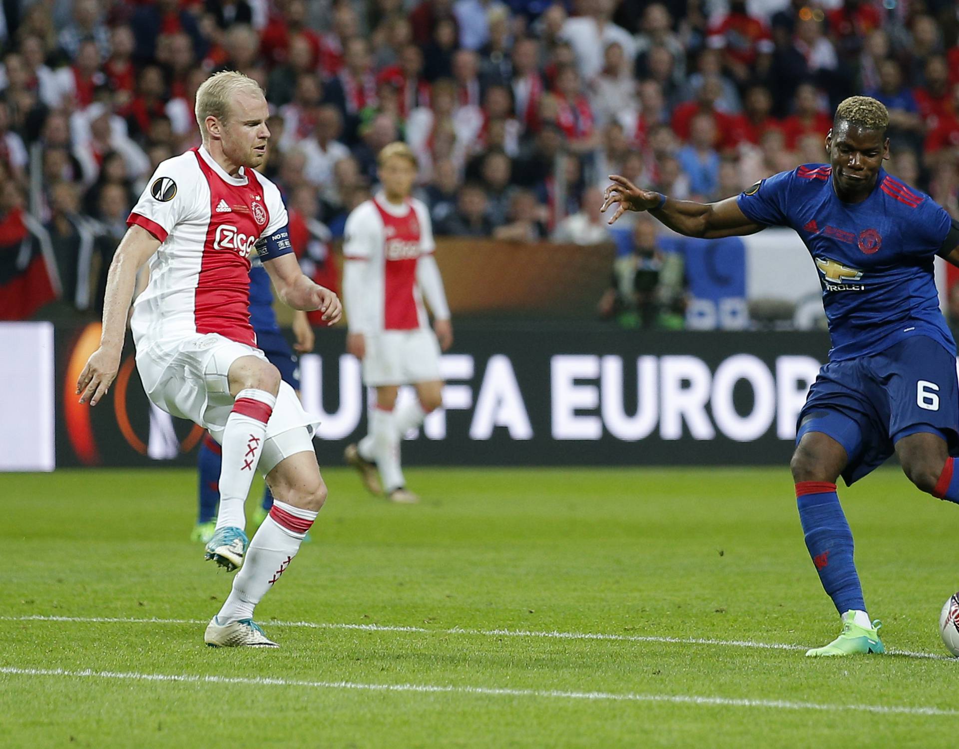 Manchester United's Paul Pogba scores their first goal