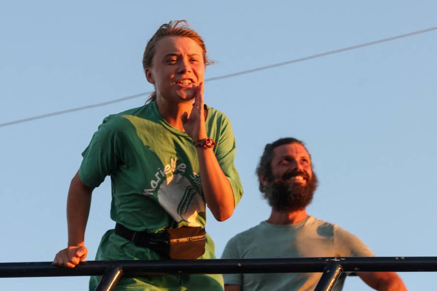 Global Sumud Flotilla boats off Crete island, Greece, heading to Gaza