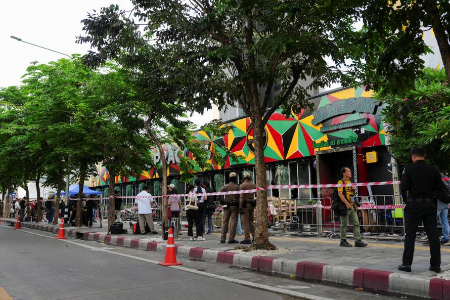 Site of a deadly fire at a pub in Bangkok