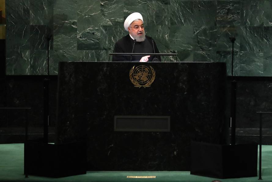 Iran's President Hassan Rouhani addresses the United Nations General Assembly in New York