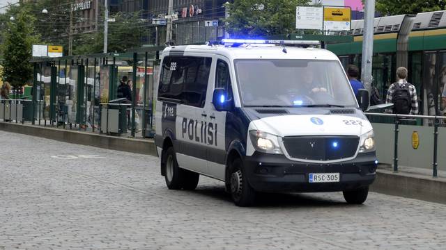 Finnish police patrol the streets, after stabbings in Turku, in Central Helsinki
