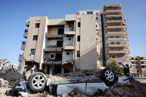 Aftermath of a strike, in Tyre