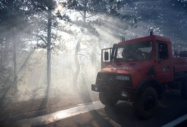 Borba vatrogasaca s požarom na potezu Plastovo i Dubravica nedaleko NP Krka