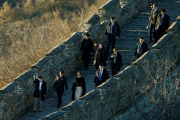 U.S. first lady Melania Trump visits the Mutianyu section of the Great Wall of China
