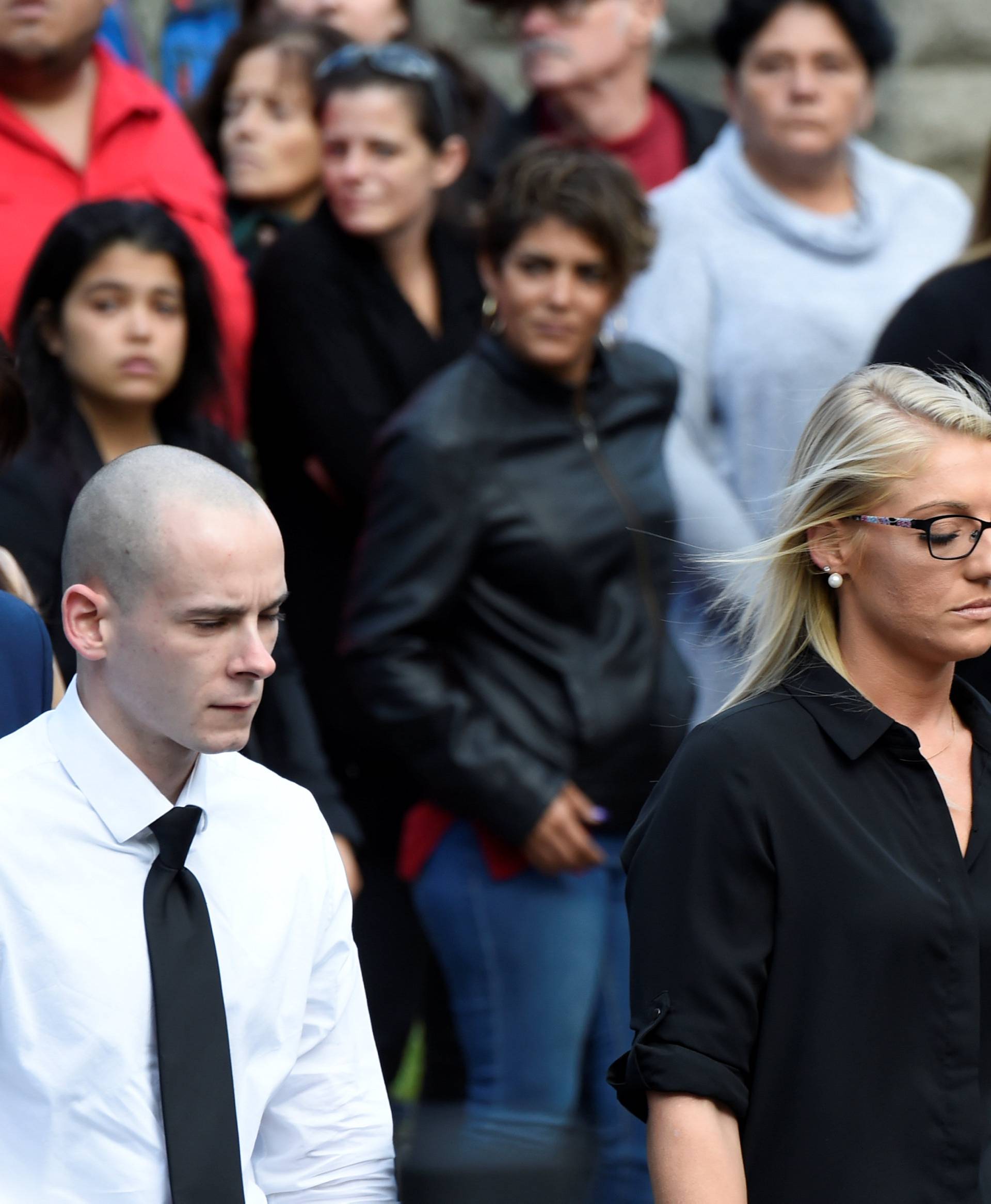 Mourners attend a combined wake for the victims of Saturday's limousine crash in Amsterdam