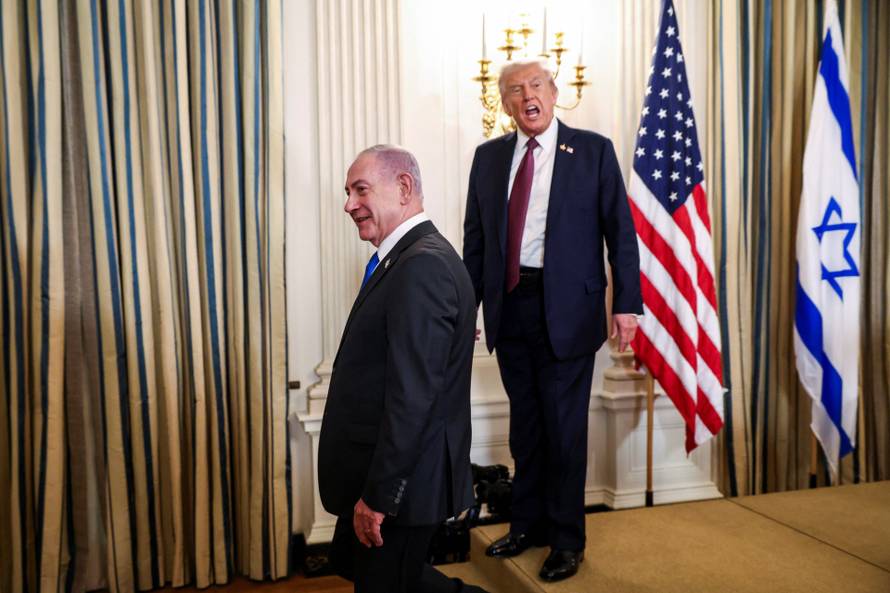 U.S. President Trump meets Israeli PM Netanyahu at the White House in Washington