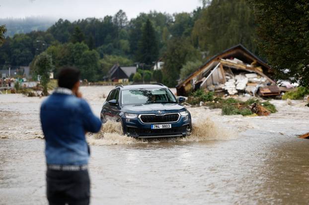 Aftermath of heavy rainfall in Jesenik