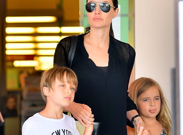 Angelina Jolie shopping at Barnes & Noble