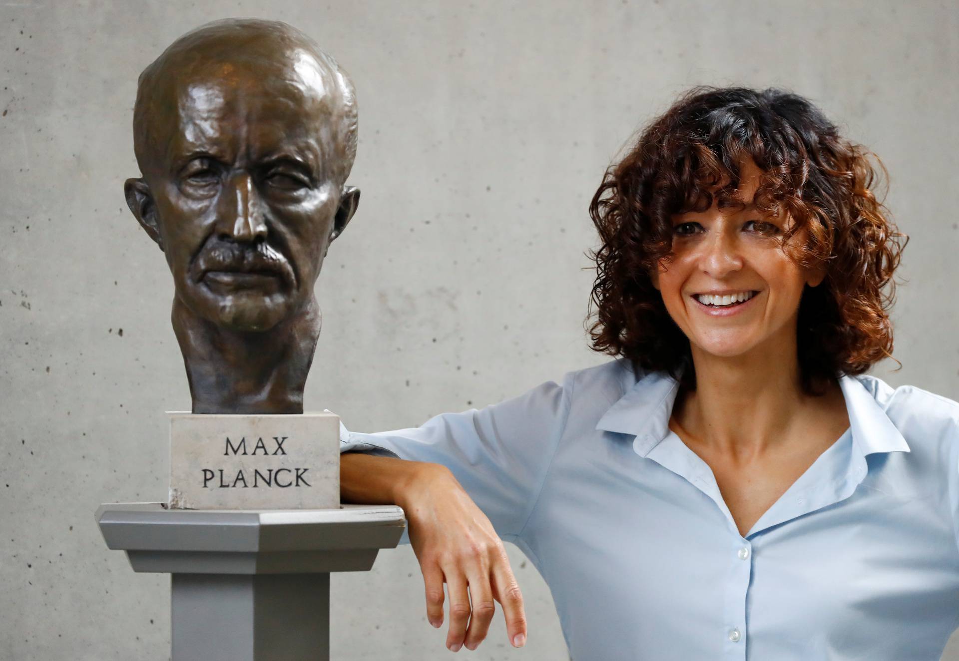 Scientist Emmanuelle Charpentier, director of the Max Planck Institute for Infection Biology in Berlin poses after winning the 2020 Nobel Prize in Chemistry for the development of a method for genome editing, in Berlin