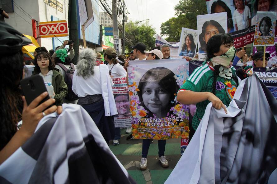 Protest march ahead of the opening match of the 2026 FIFA World Cup, in Mexico City