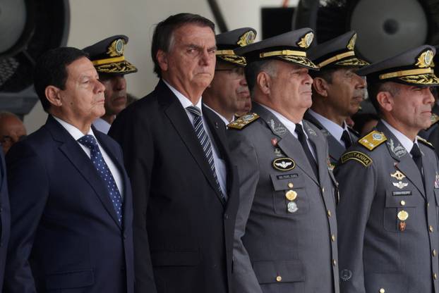 Brazil's President Jair Bolsonaro attends a graduation ceremony at the Agulhas Negras Military Academy in Rio de Janeiro