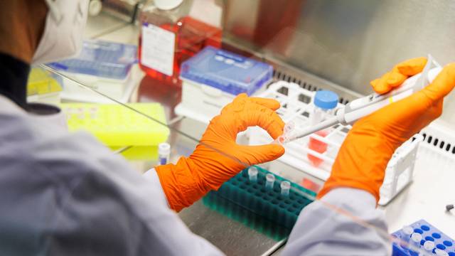 A laboratory of the vaccine company Bavarian Nordic, in Martinsried near Munich