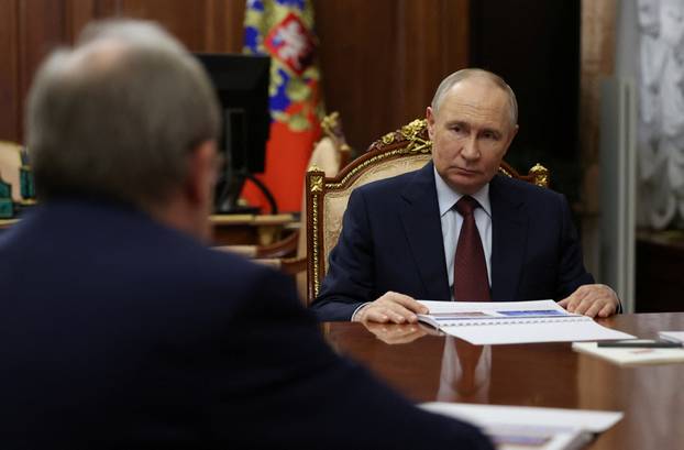 Russian President Putin meets President of the Russian Academy of Sciences Krasnikov, in Moscow