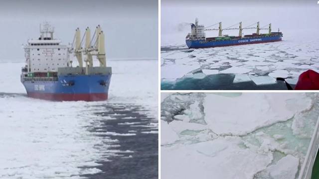 VIDEO Pogledajte kako se moćni kineski ledolomac Snježni zmaj probija kroz led Antarktika...