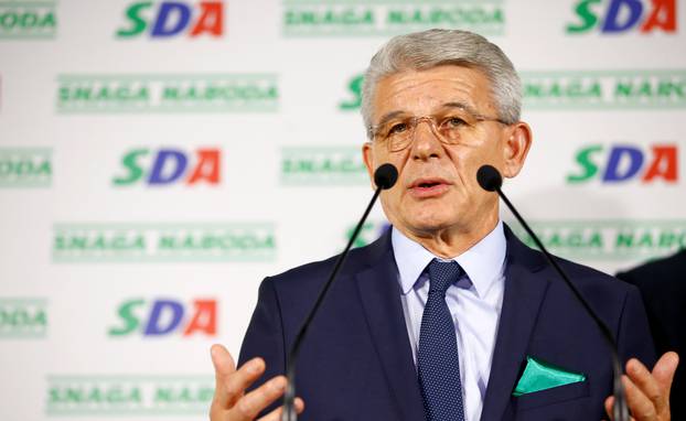 Sefik Dzaferovic of the Party of Democratic Action (SDA) attends a news conference where he declared himself the winner of the Bosniak seat of the Tri-partite Bosnian Presidency in Sarajevo,