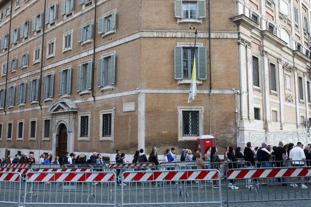 People visit the tomb of the late Pope Francis in the Papal Basilica of Saint Mary Major (Santa Maria Maggiore), in Rome