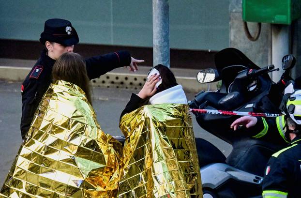 Aftermath of tram derailment in Milan