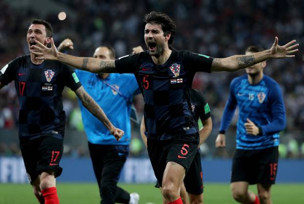 Moskva: Slavlje hrvatske nogometne reprezentacije nakon pobjede nad Engleskom