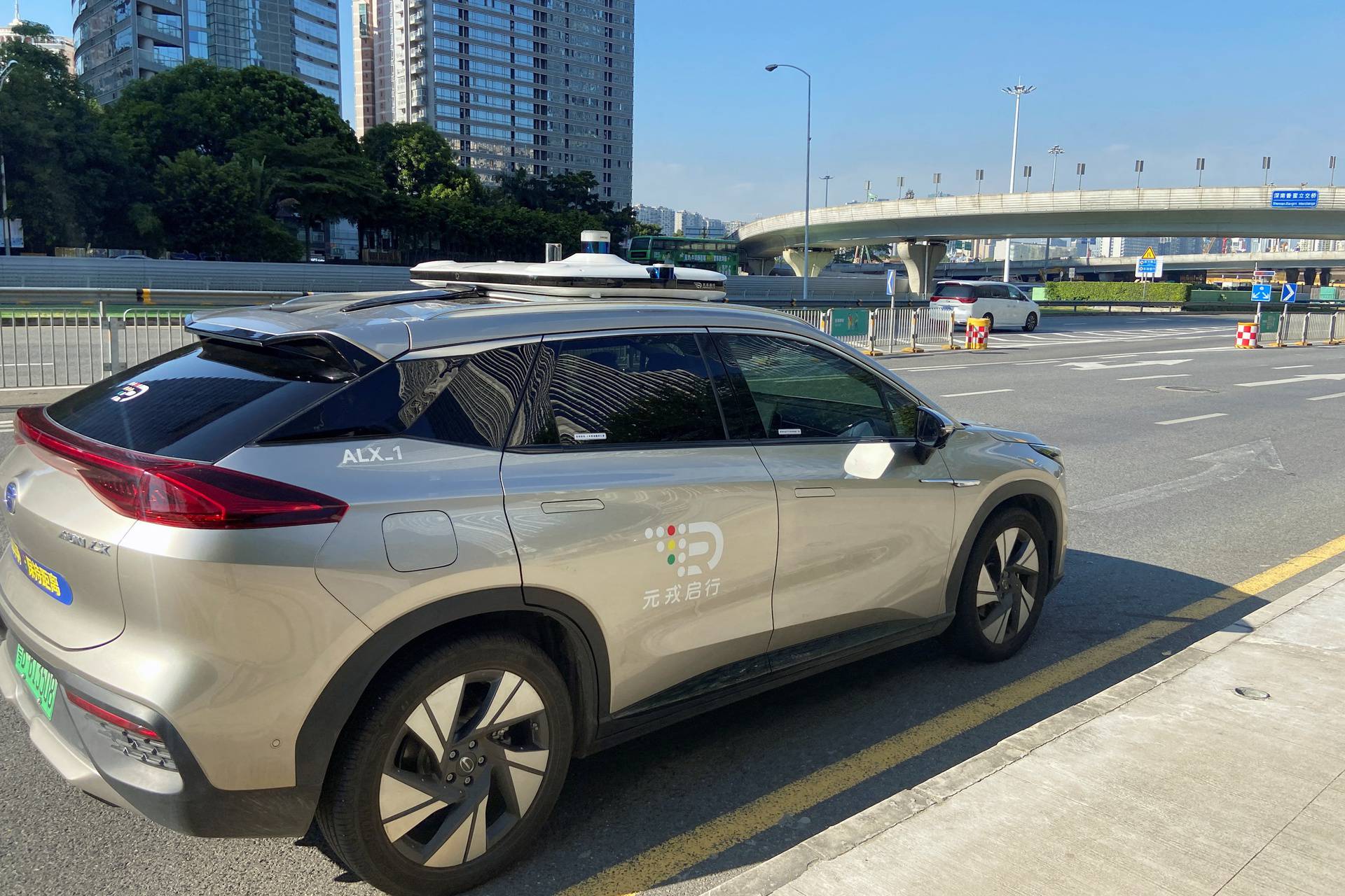 Car with autonomous driving system by Alibaba-backed DeepRoute.ai on a street in Shenzhen