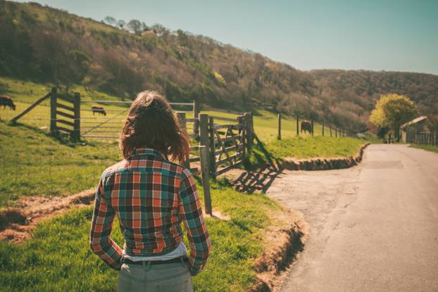 Young woman on a ranch