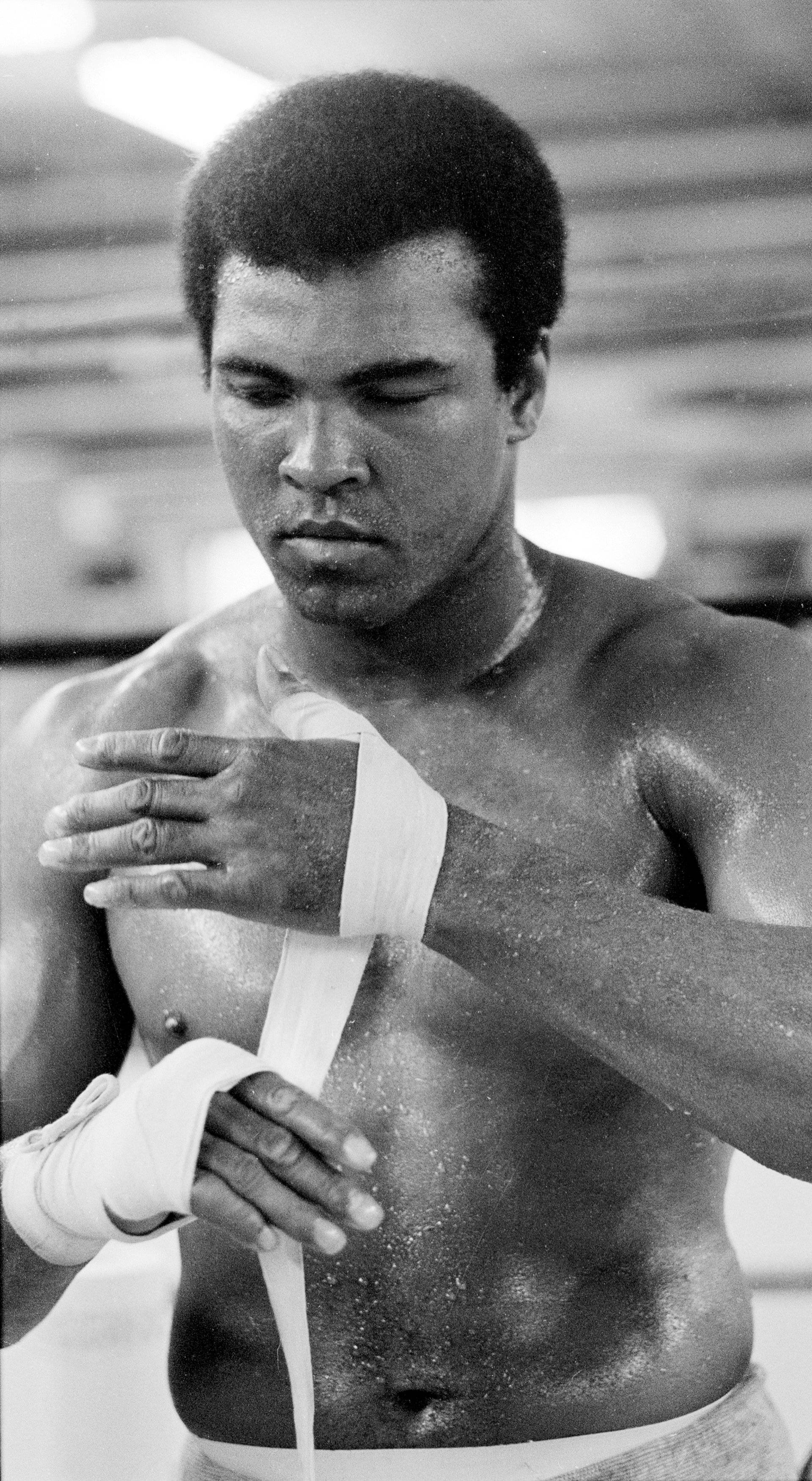 Muhammad Ali (formerly Cassius Clay) trains at his Deer Lake mountain retreat in Owigsburg
