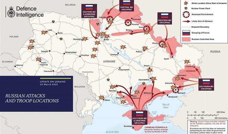 FOTO Ovo je najnovija karta ruskih napada na Ukrajinu