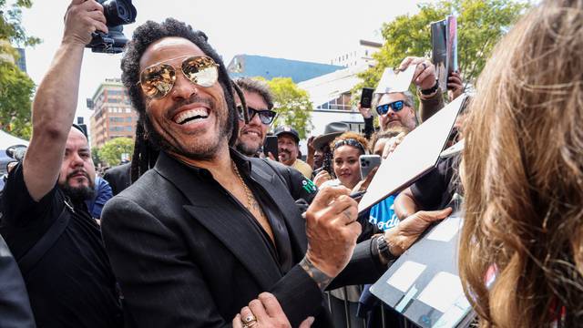 Singer-songwriter Lenny Kravitz unveils his star on the Hollywood Walk of Fame in Los Angeles