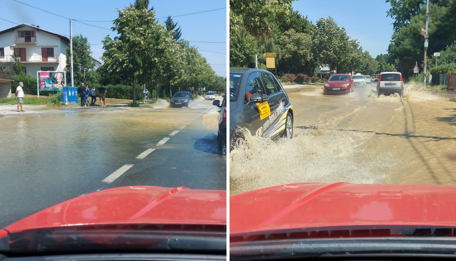 Pogledajte snimke iz Zaprešića: Grad ima rivu! Poplava na cesti, voda ljudima ulazila u dvorišta