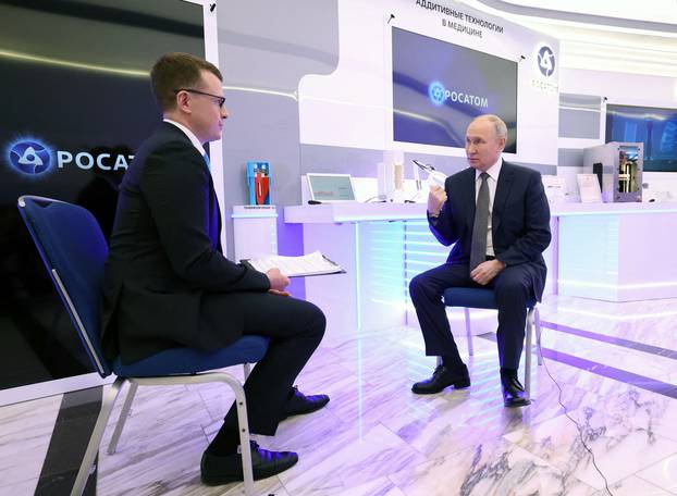 Russia's President Putin gives interview in Moscow