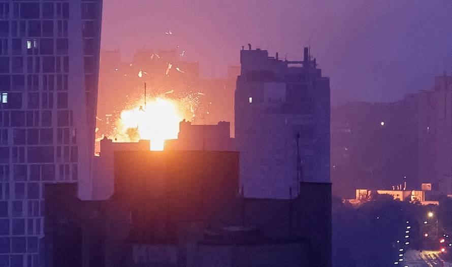 Russian drone and missile strike in Kyiv