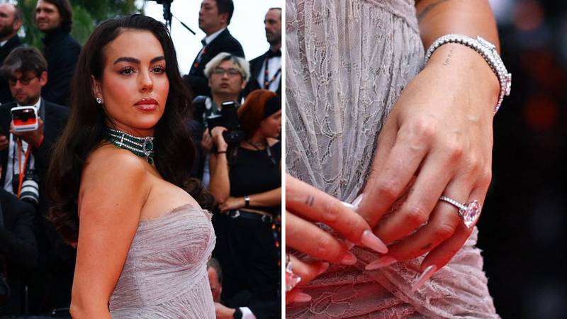 FOTO Duboki dekolte i prsten vrijedan milijune: Evo kako je Georgina prošetala Cannesom