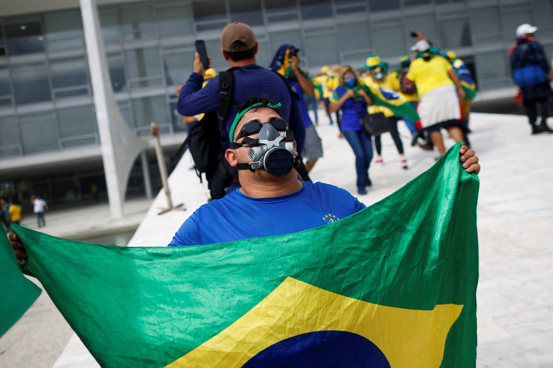 Supporters of Brazil's former President Jair Bolsonaro demonstrate against President Luiz Inacio Lula da Silva, in Brasilia