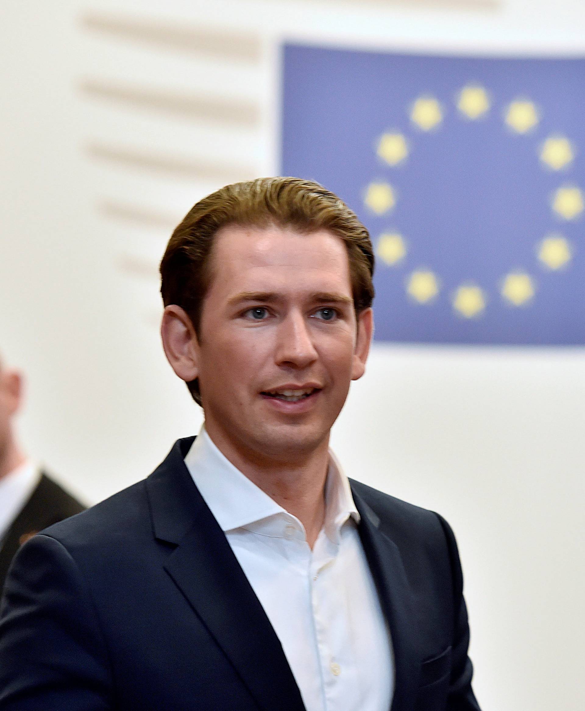 Austrian Chancellor Kurz leaves a European Union leaders summit in Brussels