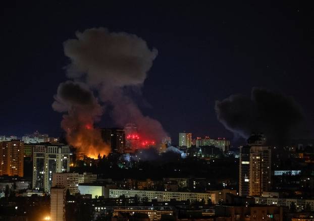 Russian drone and missile strike in Kyiv