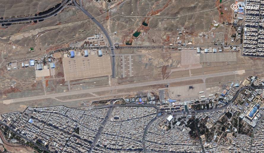 Satellite image shows an overview of Isfahan airport