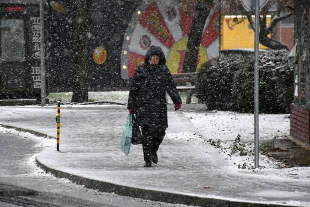 Slavonski Brod: Gusti snijeg stvara probleme i zastoje u prometu