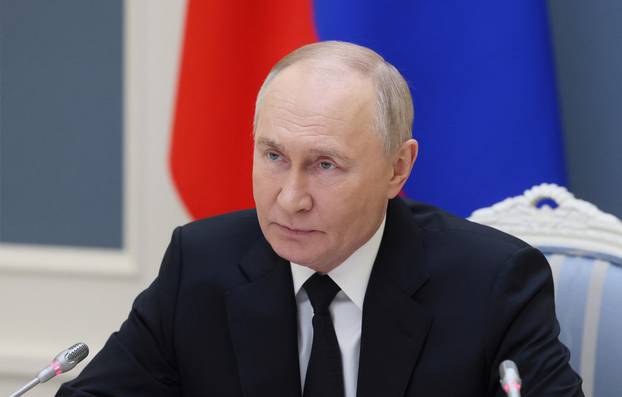Russian President Vladimir Putin conducts an exercise of Russia's strategic nuclear deterrence forces, in Moscow