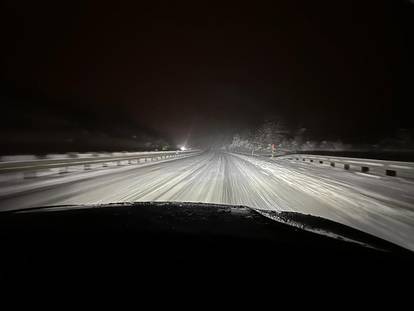 Zimski uvjeti na autocesti A1 u Lici