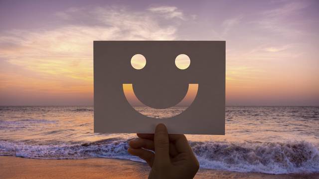 Happines cheerful perforated paper smiley face