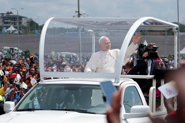 Pope Leo XIV holds a holy Mass near Japoma Stadium in Douala