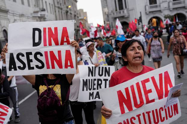 Protest demanding dissolution of Congress and to hold democratic elections in Lima