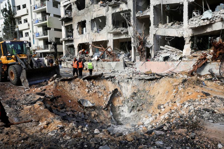 Aftemath of Iranian missile strike, after Israel and the U.S. launched strikes on Iran